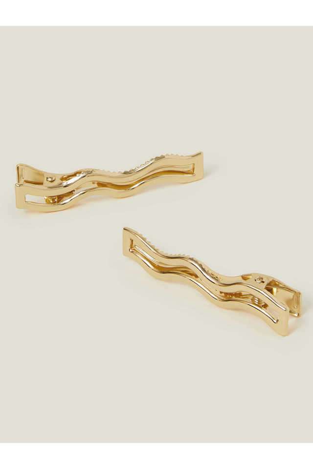 Gold-Metal-Wiggle-Snap-Hair-Clip-Set-Of-2