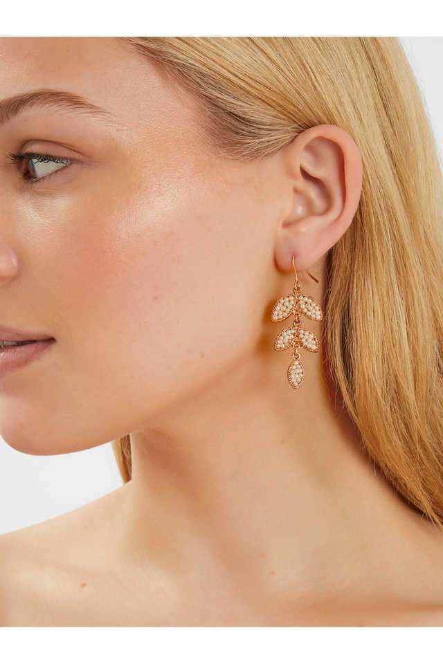 Gold-Beaded-Leaf-Drop-Earrings-Pearl