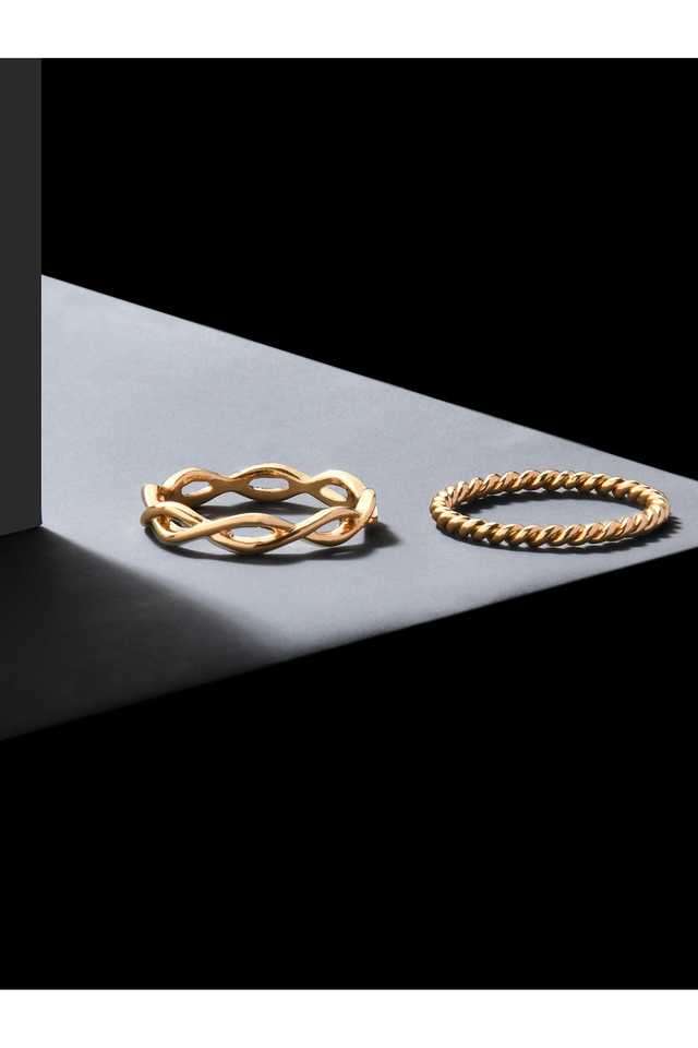Women-s-Gold-Set-Of-2-Textured-Skinny-Ring-Pack--Medium