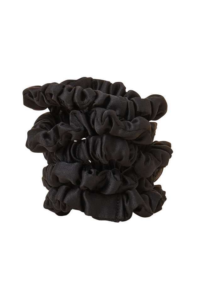 Women-s-Black-5-Skinny-Satin-Hair-Scrunchie
