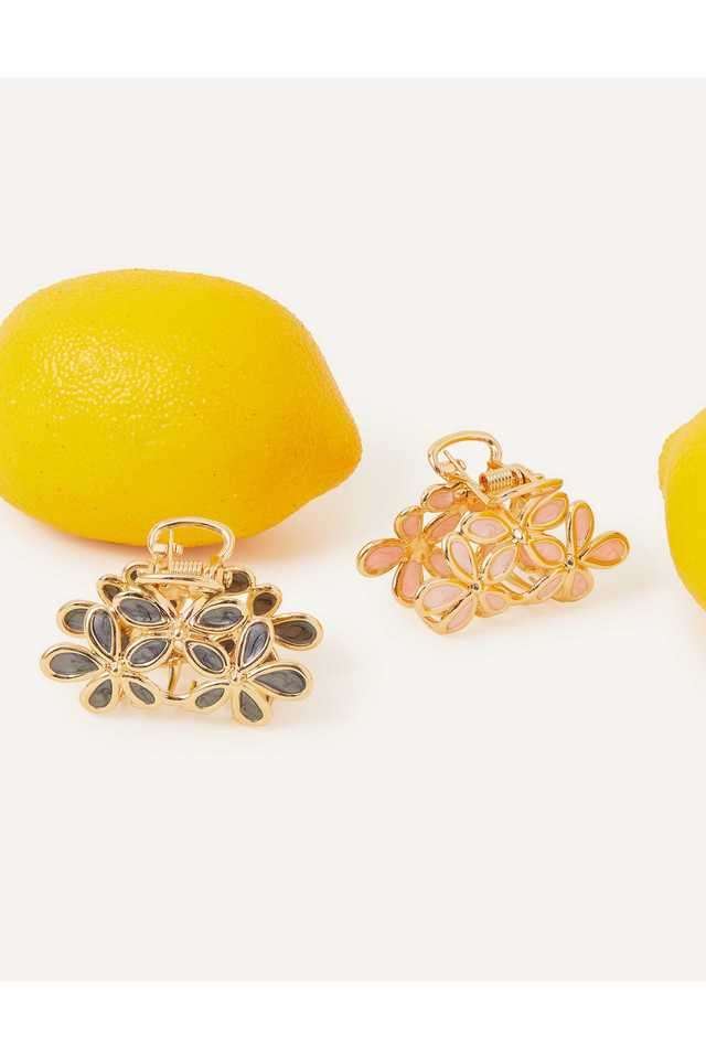 Women-s-Gold-2-Flower-Hair-Claw-Clips