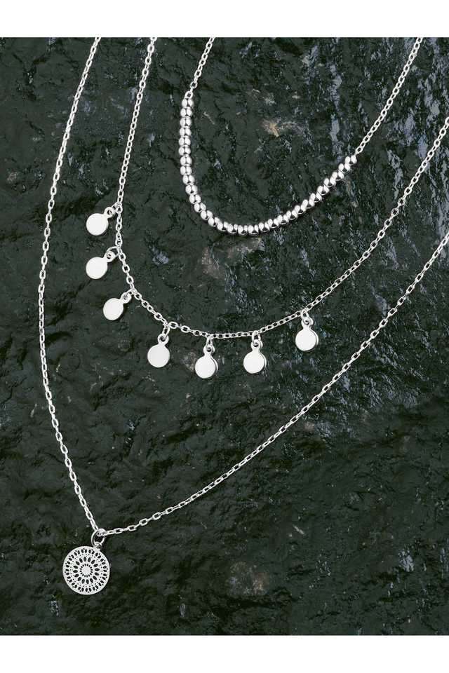 Women-s-Silver-Filigree-Drop-Detail-Layered-Necklace
