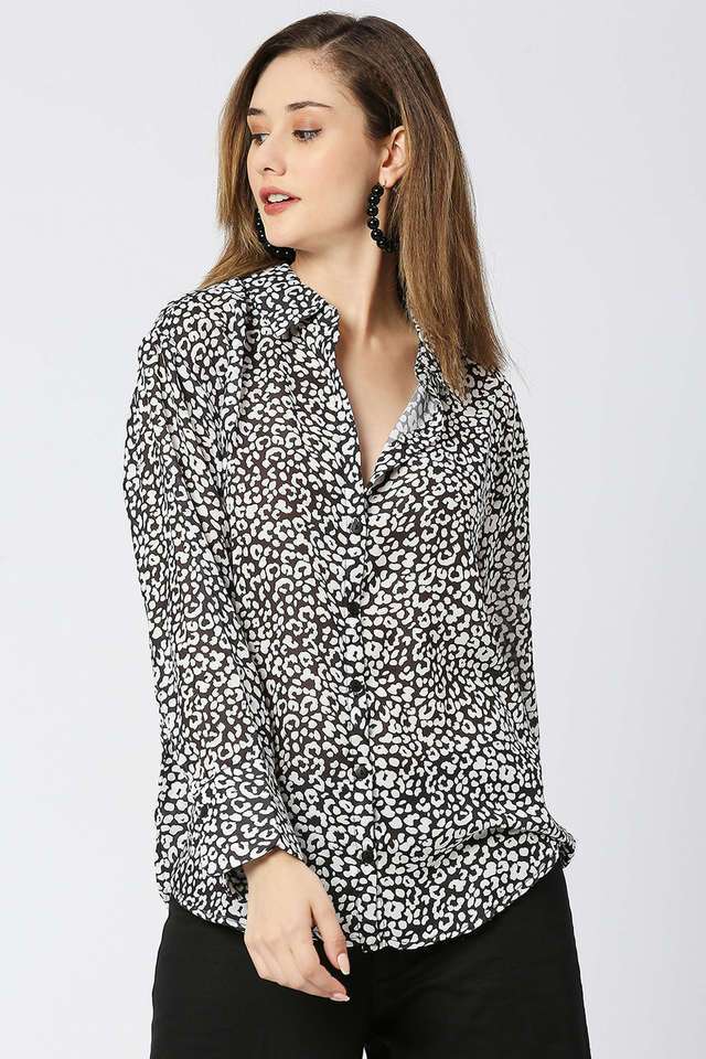 Solid Collared Cotton Women Casual Wear Shirt-image-32