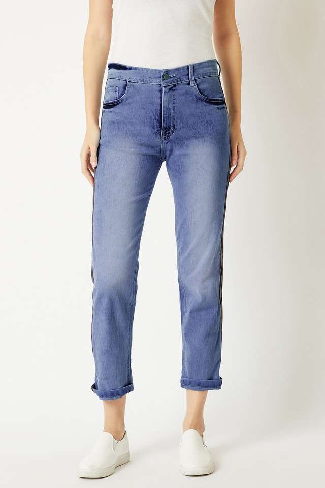 Mid Wash Denim Slim Fit Women's Jeans-image-6