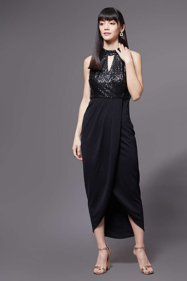 Solid Halter Neck Polyester Women Dress-image-44