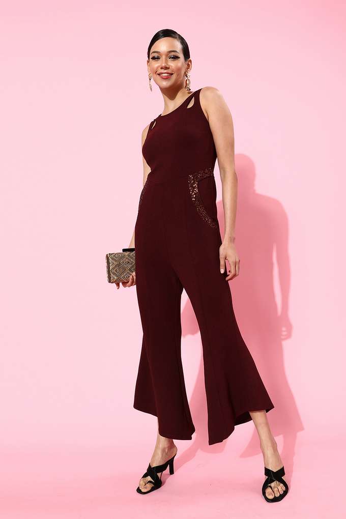 Solid Polyester Slim Fit Women's Jumpsuit-image-48