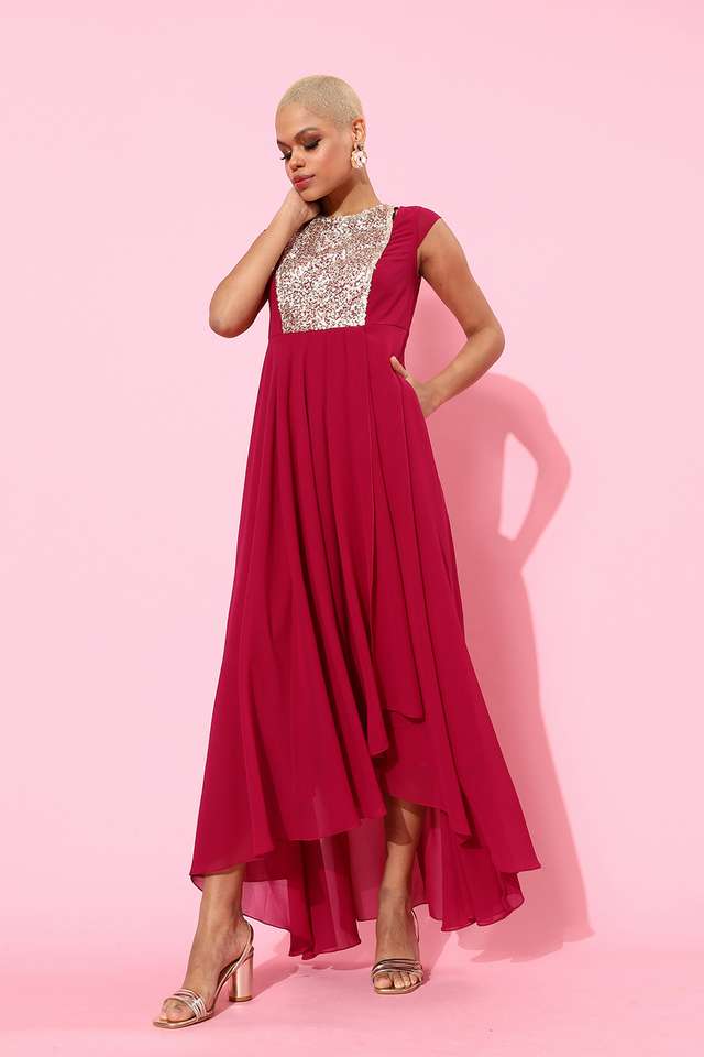 miss chase Solid Round Neck Polyester Women Dress-picture-25