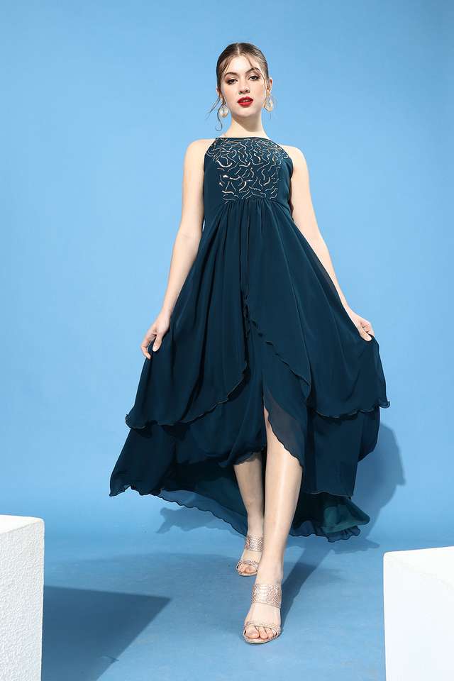 miss chase Solid Round Neck Polyester Women Dress-picture-26