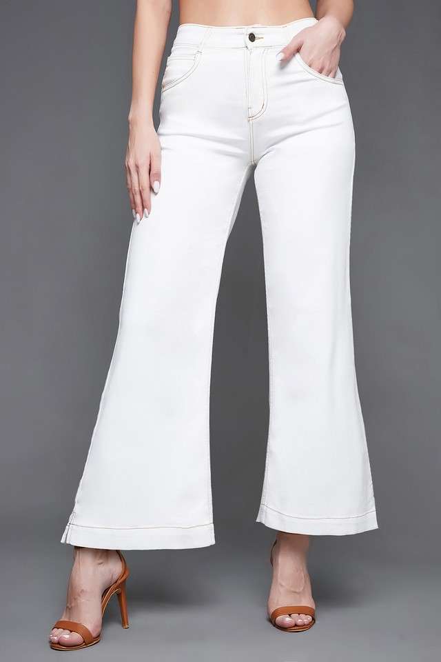 miss chase Bleach Wash Denim Flared Fit Women's Jeans-picture-22