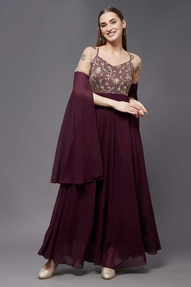 miss chase Embroidered V-Neck Georgette Women Dress-picture-12
