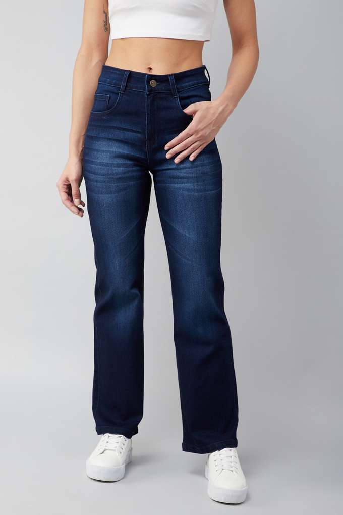 miss chase Dark Wash Denim Relaxed Fit Women's Jeans-picture-30
