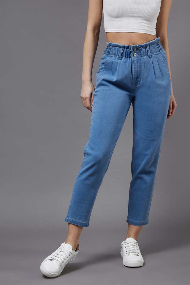miss chase Mid Wash Denim Tapered Fit Women's Jeans-picture-23