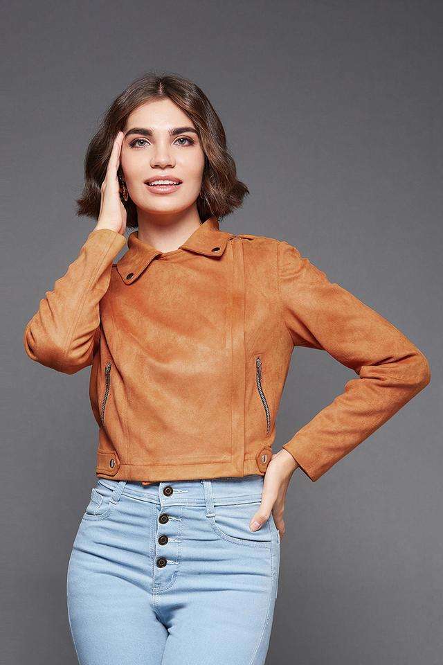 miss chase Solid Collared Polyester Women's Casual Wear Jacket-picture-41