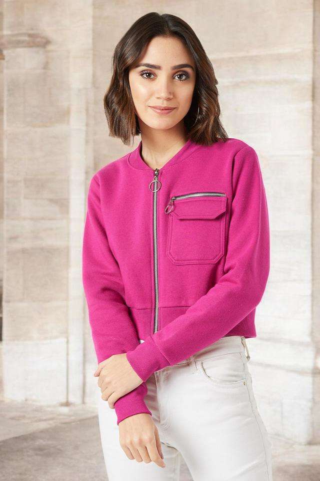 miss chase Solid Round Neck Polyester Women's Casual Wear Jacket-picture-16