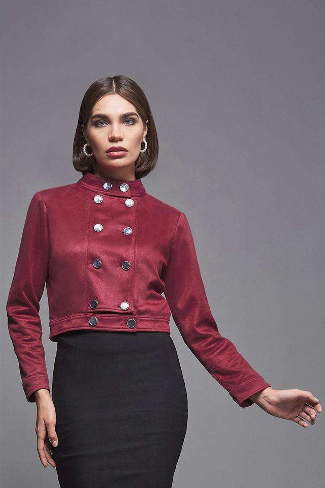 Solid Polyester Women's Casual Wear Jacket-image-30