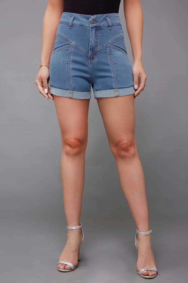 miss chase Relaxed Fit Above Knee Denim Women's Casual Wear Shorts-picture-14