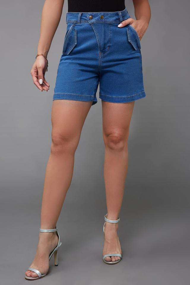 miss chase Relaxed Fit Above Knee Denim Women's Casual Wear Shorts-picture-19