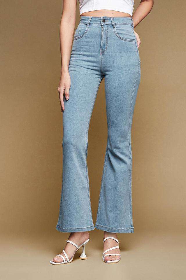 miss chase High Rise Acid Wash Denim Bootcut Fit Women's Jeans-picture-20