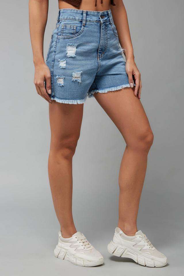 miss chase Relaxed Fit Above Knee Denim Women's Casual Wear Shorts-picture-23