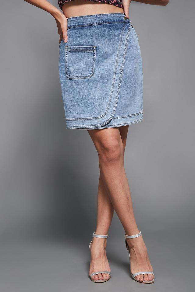 miss chase Regular Fit Mini Denim Women Casual Wear Skirts-picture-14