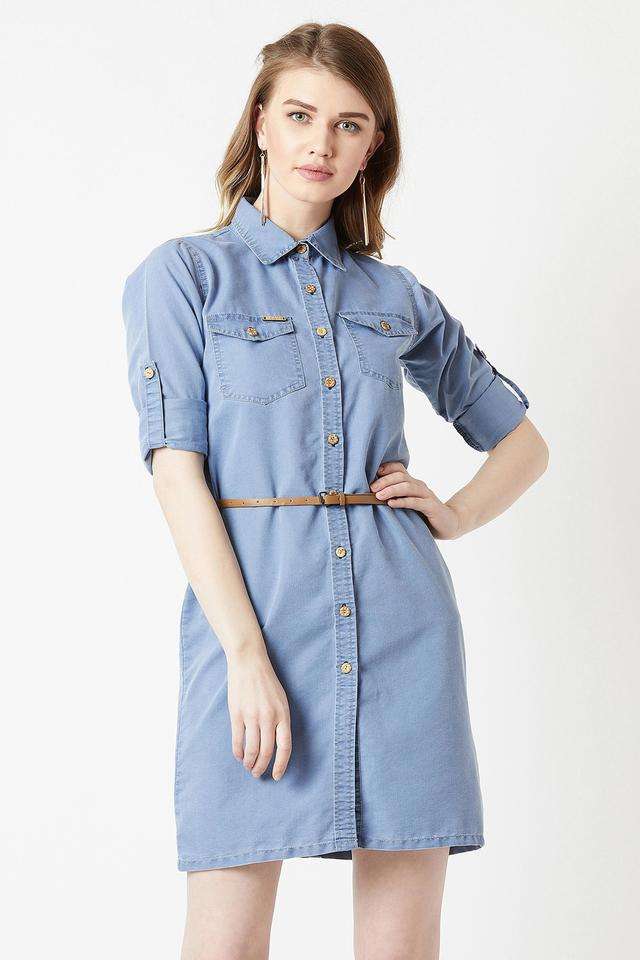 miss chase Solid Polo Cotton Women Dress-picture-37