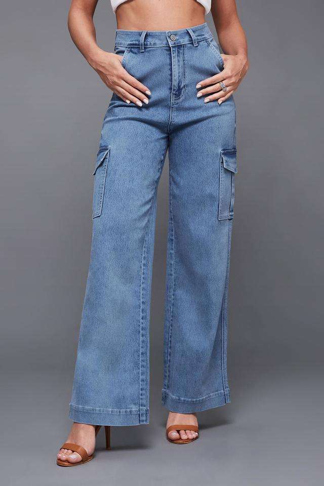 miss chase High Rise Acid Wash Denim Relaxed Fit Women's Jeans-picture-33
