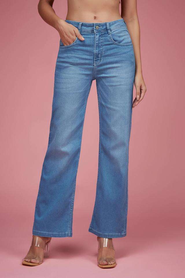 miss chase Mid Rise Light Wash Denim Relaxed Fit Women's Jeans-picture-23