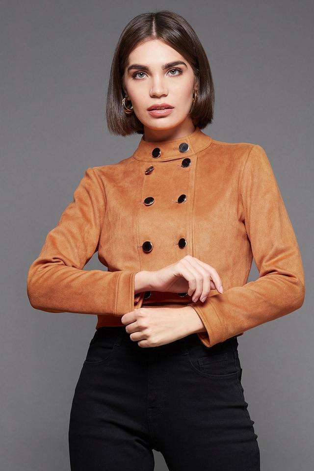 Solid Polyester Women's Casual Wear Jacket-image-28