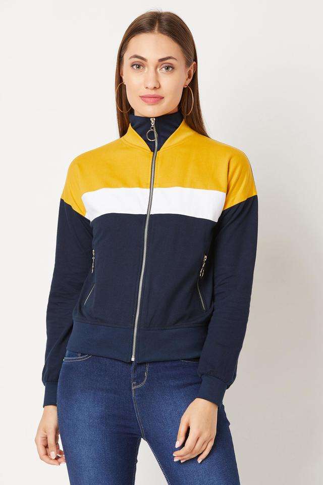 miss chase Solid Turtle Neck Blended Fabric Women's Casual Wear Jacket-picture-11