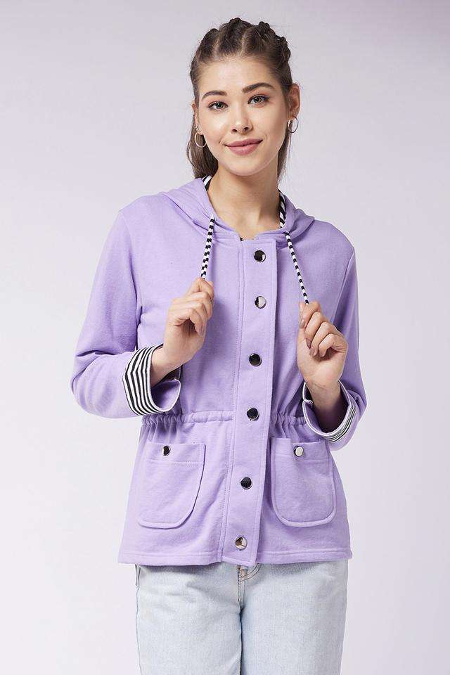 miss chase Solid Round Neck Blended Fabric Women's Casual Wear Jacket-picture-24