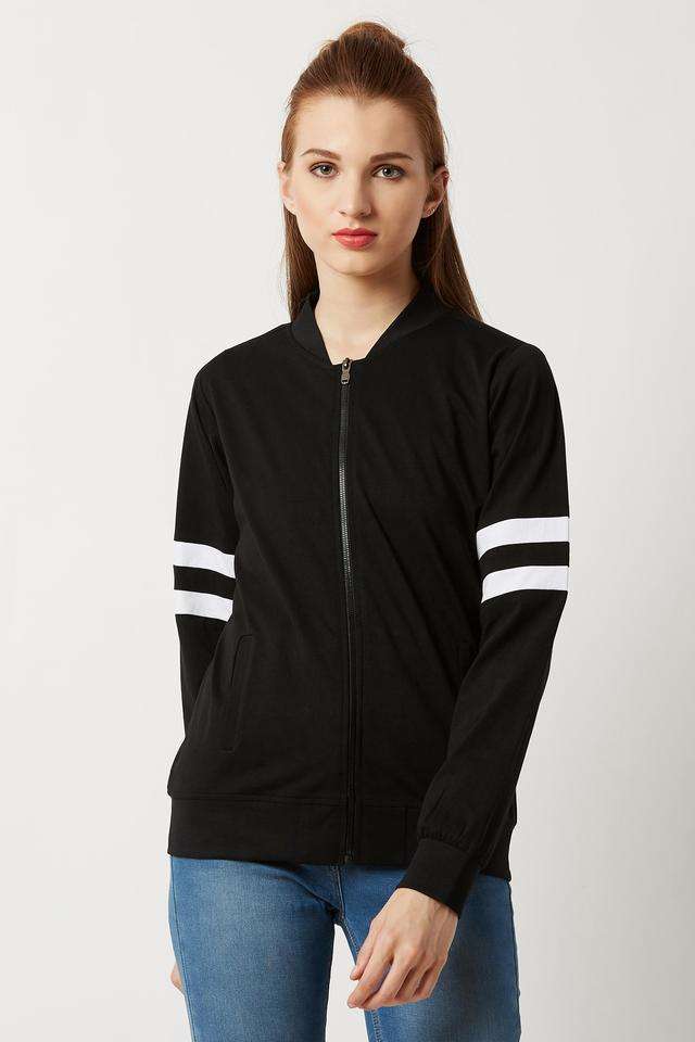 Solid Round Neck Polyester Women's Casual Wear Jacket