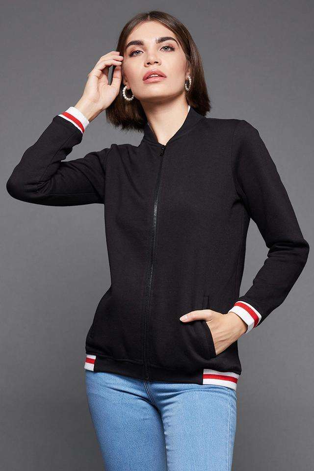 miss chase Solid Round Neck Polyester Women's Casual Wear Jacket-picture-18