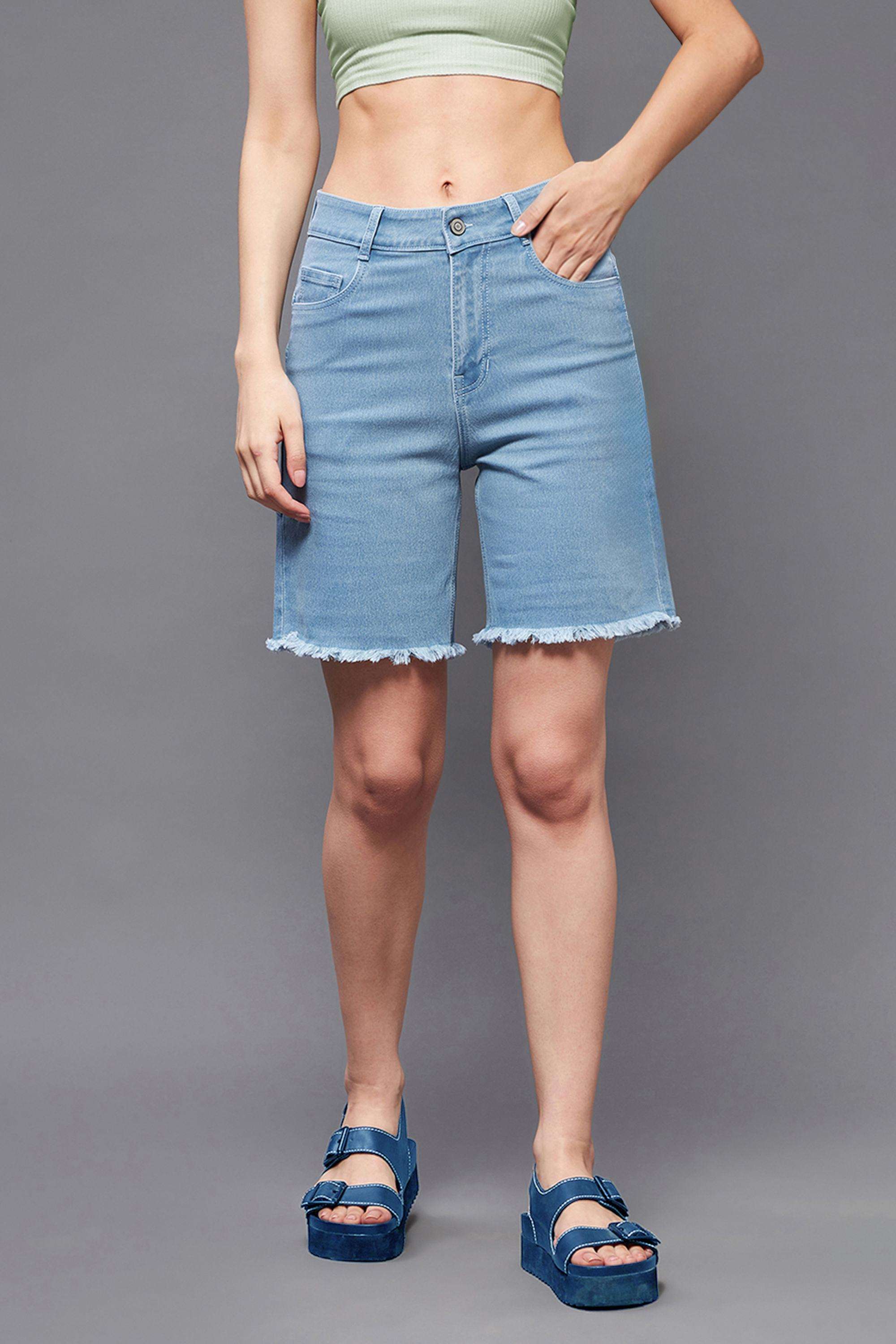 miss chase Solid Regular Fit Cotton Women's Casual Wear Shorts-picture-13