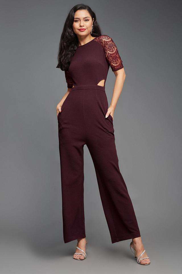 miss chase Solid Half Sleeves Polyester Women's Ankle Length Jumpsuit-picture-17