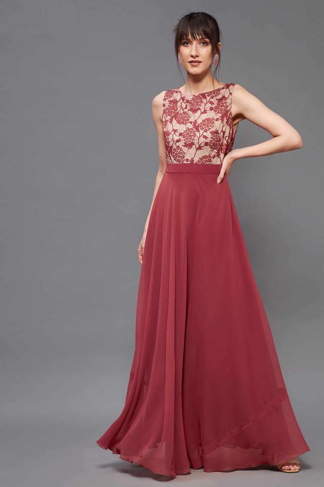 miss chase Textured Boat Neck Georgette Women Dress-picture-17