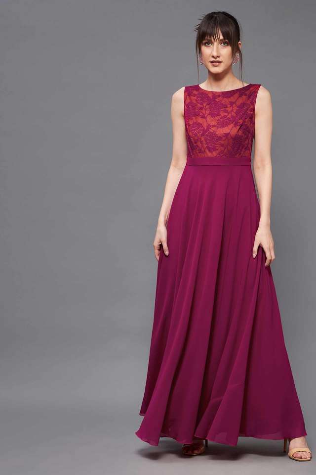 miss chase Textured Boat Neck Georgette Women Dress-picture-27