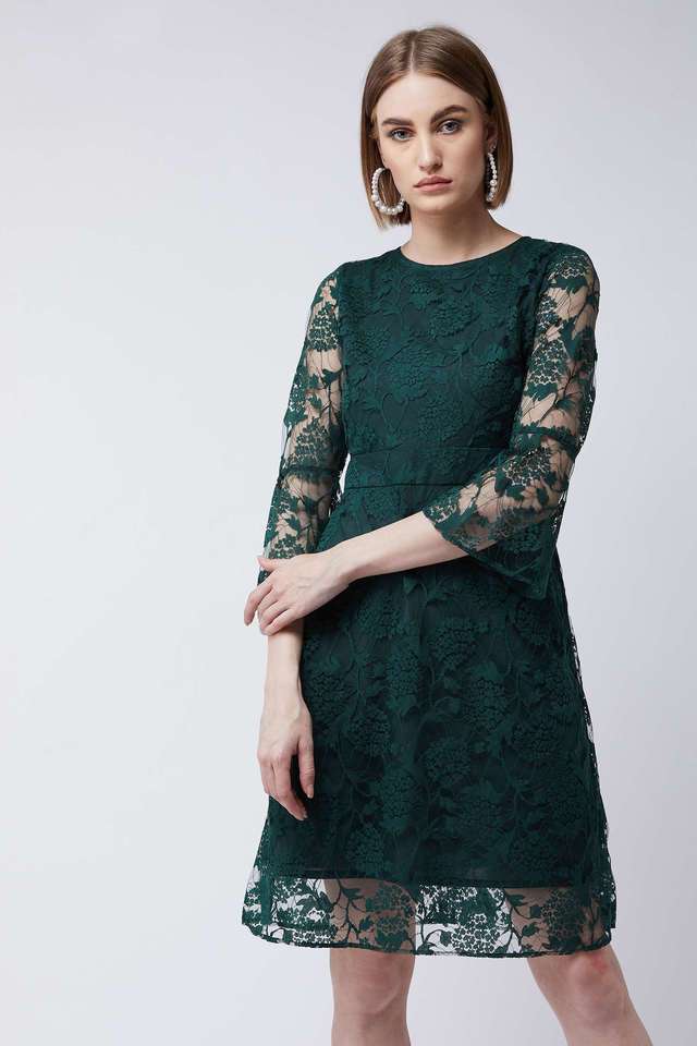 miss chase Floral Round Neck Lace Women Dress-picture-11