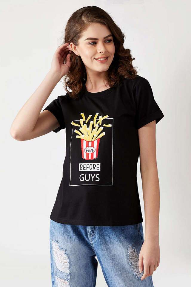 miss chase Printed Cotton Round Neck Women T-Shirt-picture-21
