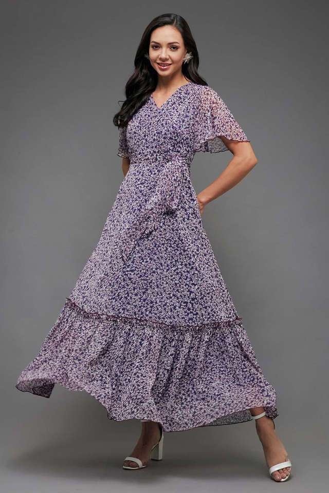 layered occasion dresses Behati Tiered Layer Midi Dress Blue