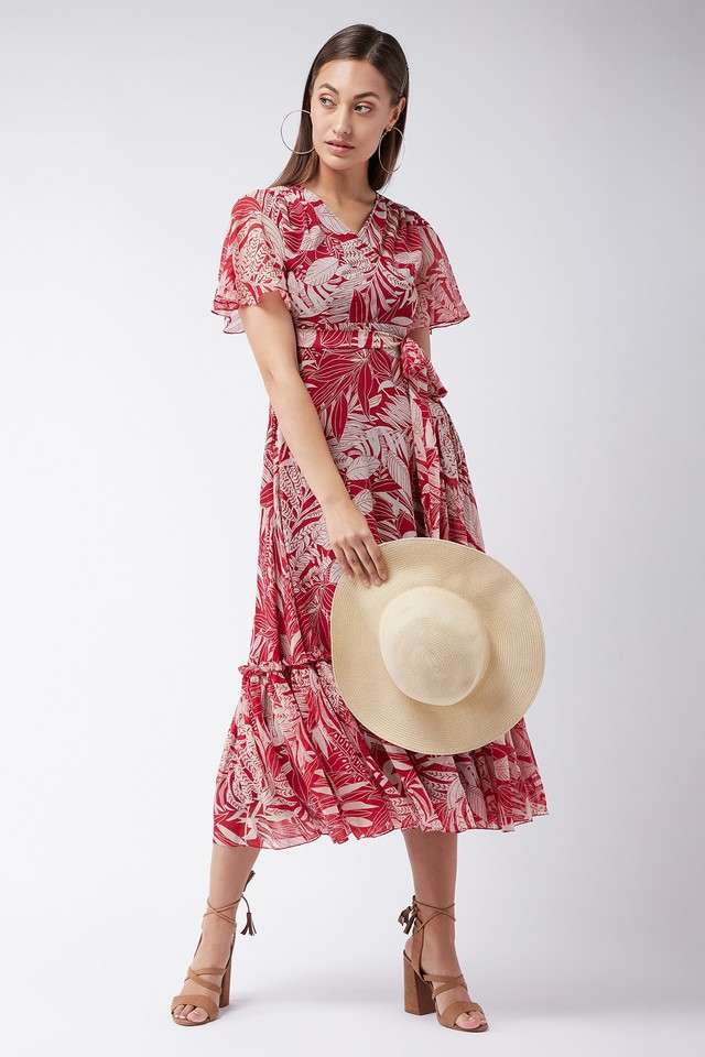 miss chase Floral V-Neck Polyester Women Dress-picture-26