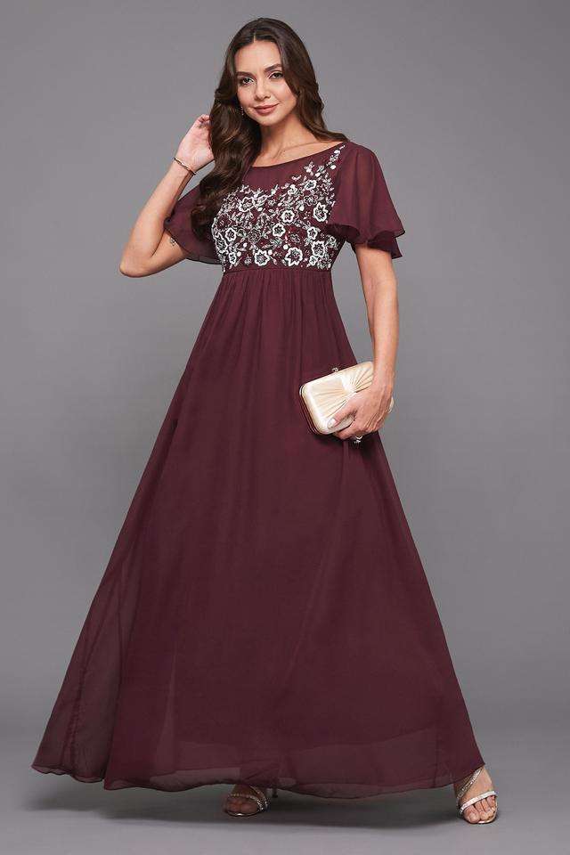 miss chase Solid Boat Neck Georgette Women Dress-picture-12