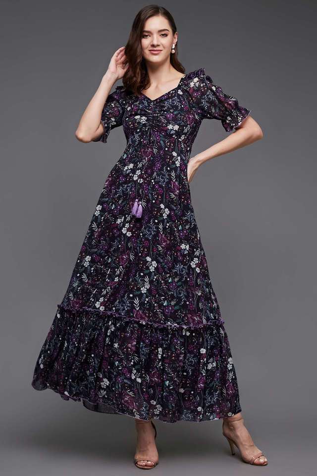 miss chase Floral Sweetheart Neck Rayon Women Dress-picture-26