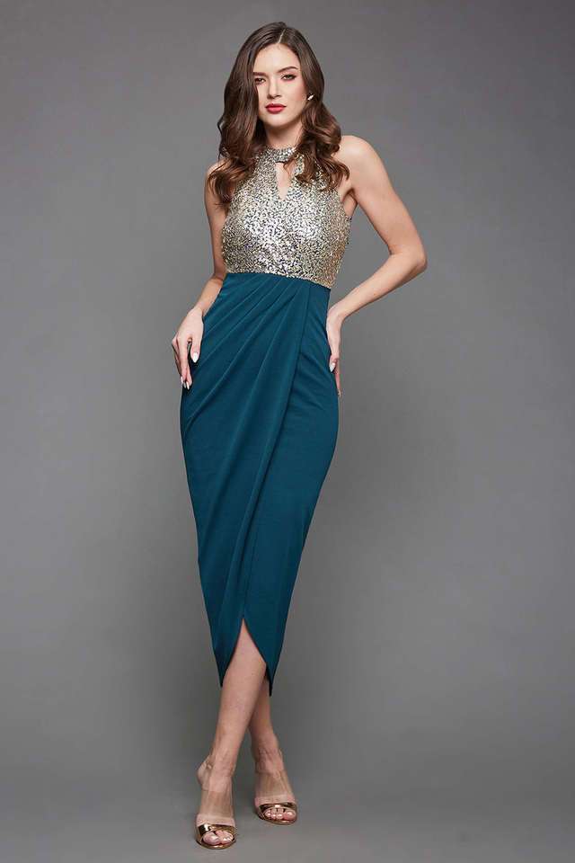 miss chase Solid Halter Neck Polyester Women Dress-picture-14