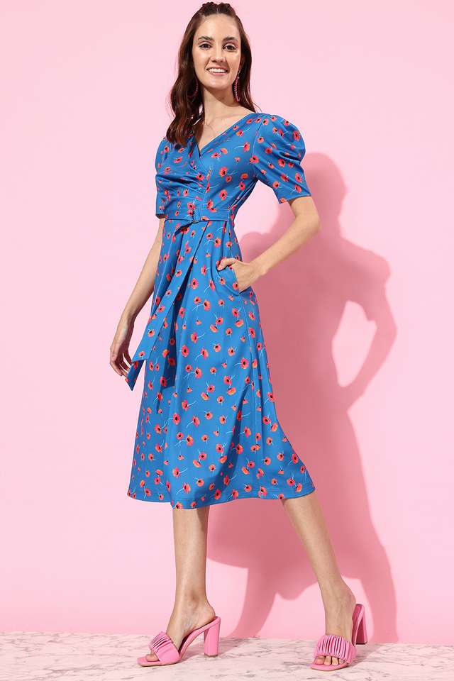 miss chase Floral V-Neck Polyester Women Dress-picture-22