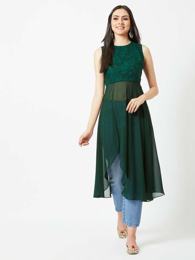 miss chase Floral Georgette Round Neck Women Top-picture-34