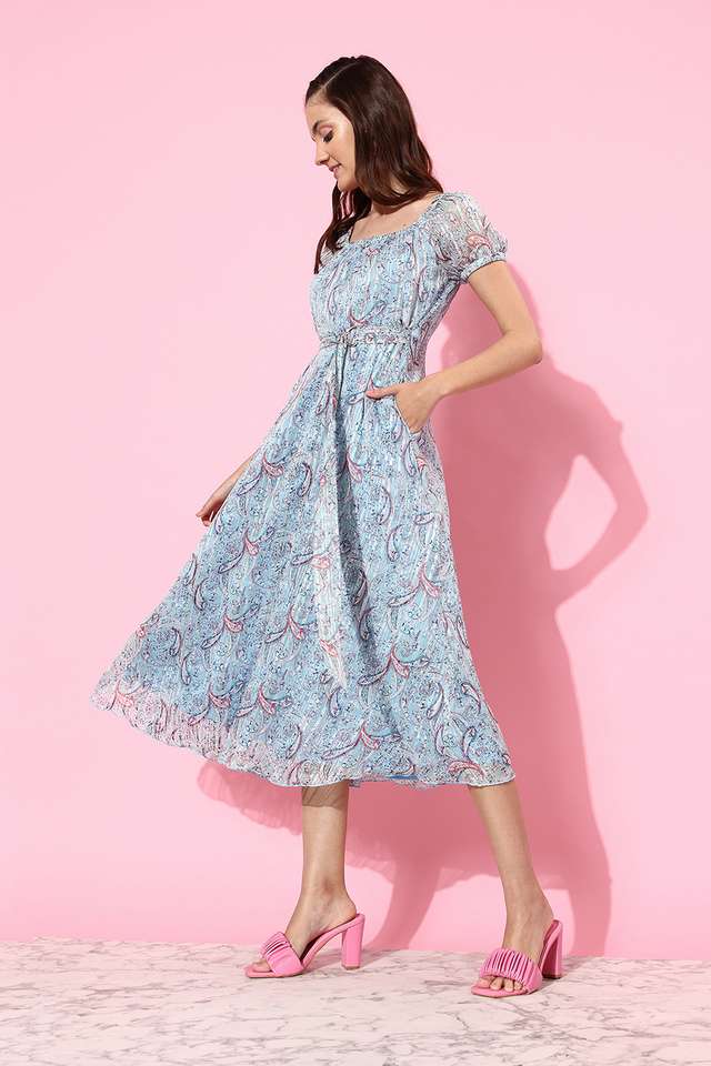 miss chase Floral Georgette Square Neck Women's Maxi Dress-picture-27