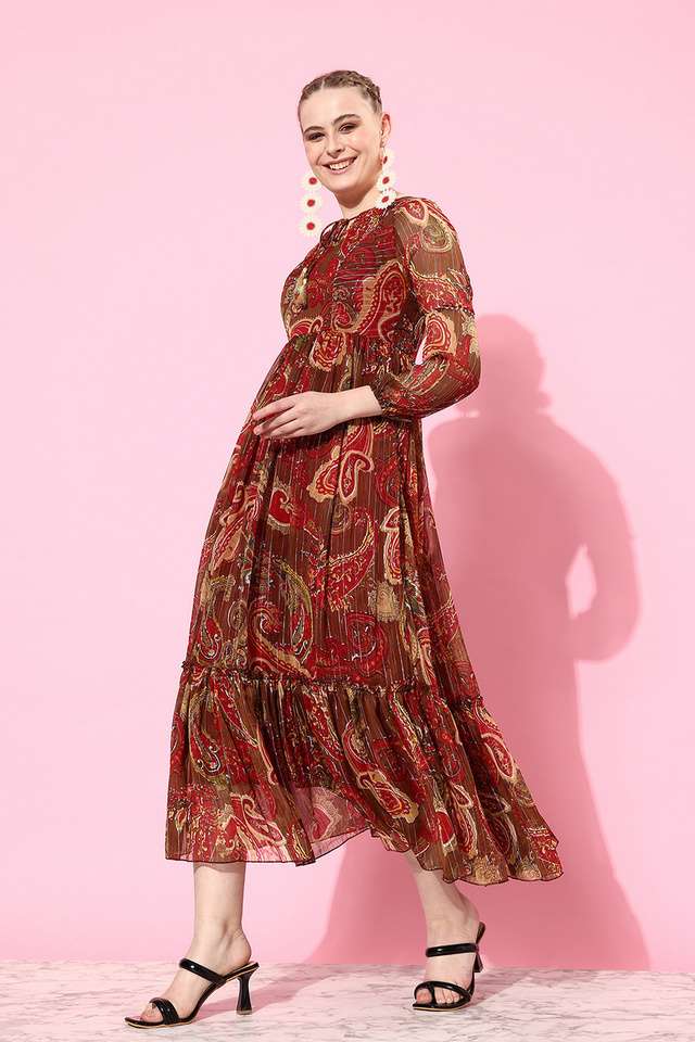 miss chase Printed Round Neck Polyester Women Dress-picture-25