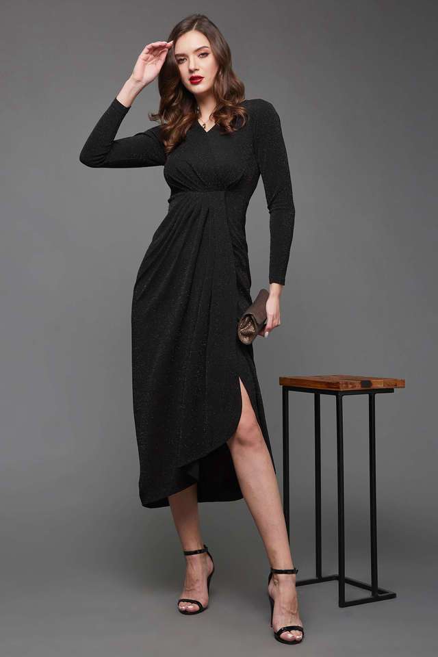 Textured V-Neck Rayon Women Dress-image-48