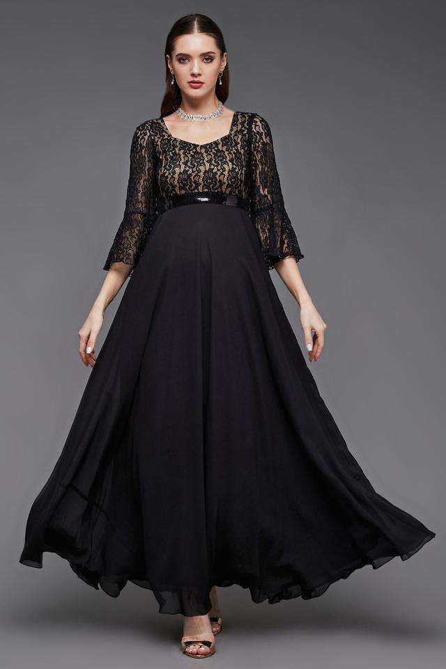 miss chase Floral Sweetheart Neck Georgette Women Dress-picture-18