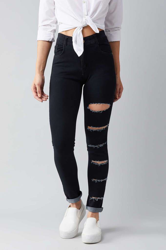 miss chase High Rise Cotton Slim Fit Women's Jeans-picture-13